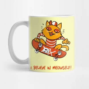 cat believes in meowself funny cat! Mug